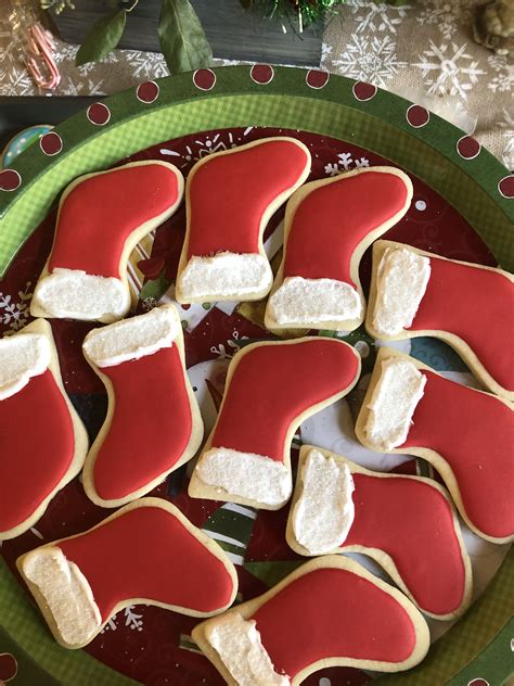 Browse supplies for baking cakes, cupcakes, cookies, brownies, tarts and more! Royal icing sugar cookies Christmas stockings | Sugar ...