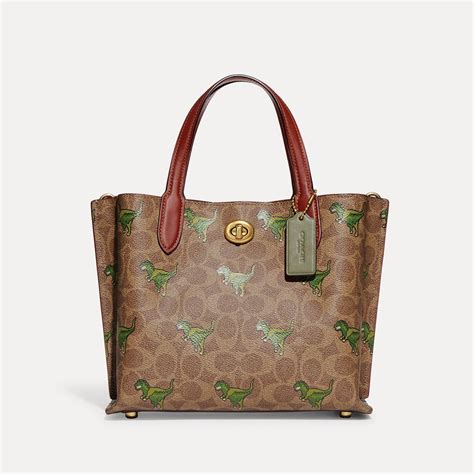 Coach Willow 24 Rexy Printed Coated Canvas Tote Bag In Brown Lyst