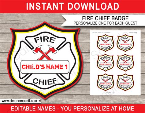 Free Printable Firefighter Badge Printable Form Templates And Letter