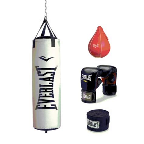 Everlast 70 Lb Nevatear Heavy Bag Boxing Kit W Gloves Hand Wraps