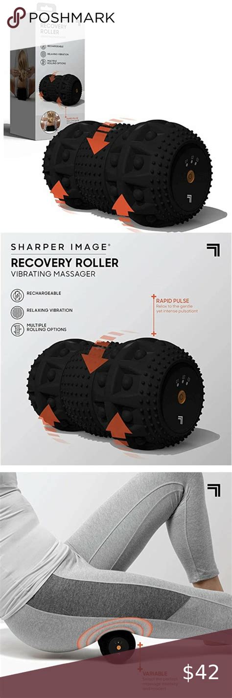 Sharper Image Fit Roller Massager Vibrating Sport Recovery Rechargeable Sports Recovery