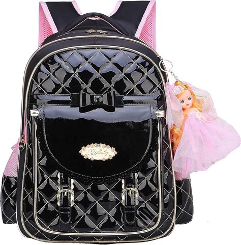 Bookbag For Girlswaterproof Pu Leather Kids Backpack Cute School