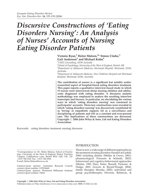 pdf discursive constructions of eating disorders nursing an analysis of nurses accounts of