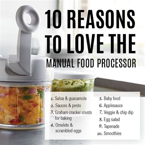 Just drop ingredients into our manual food processor and pump the handle for amazing salsa, dip, cookie dough, baby food, tapenade…the mfp does it all. Another MUST if you want to try to save money and eat ...