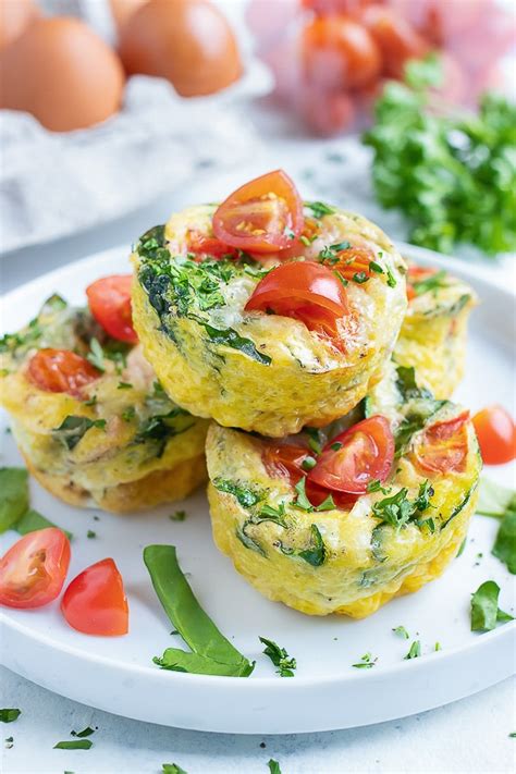 Healthy Spinach Egg Muffins With Tomatoes Evolving Table
