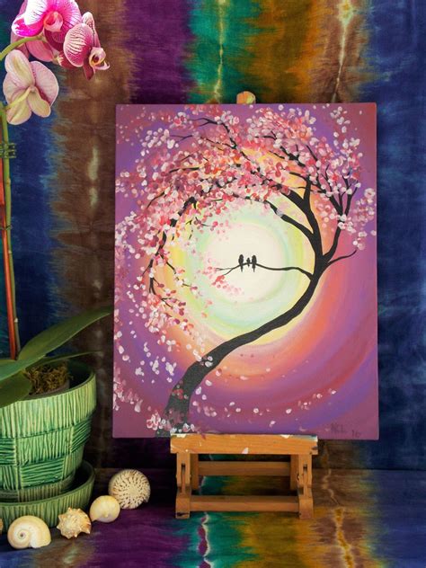Cherry Tree Cherry Blossoms 11 X 14 Canvas Board