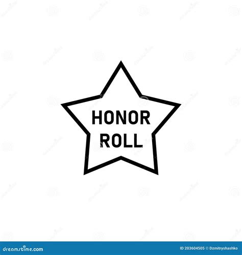 Honor Roll Achievment Star Outline Icon Stock Vector Illustration Of