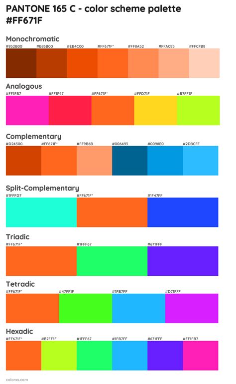 Pantone 165 C Color Palettes And Color Scheme Combinations