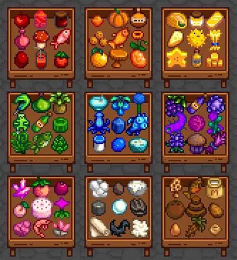 It's a time for the townspeople to come together for fun events and for local craftspeople and shopkeepers to display their excellent craftsmanship. Inspired by billson23's red grange, here's a rainbow of winning grange displays! | Stardew ...