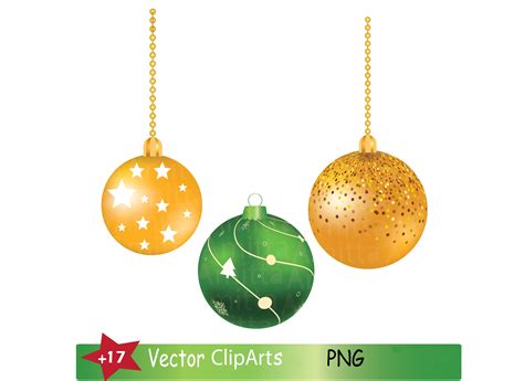 Christmas Balls Clipart Set Christmas Ornaments Bundle Clipart By