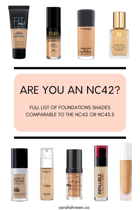 Discover Foundation Shades Comparable To Nc42