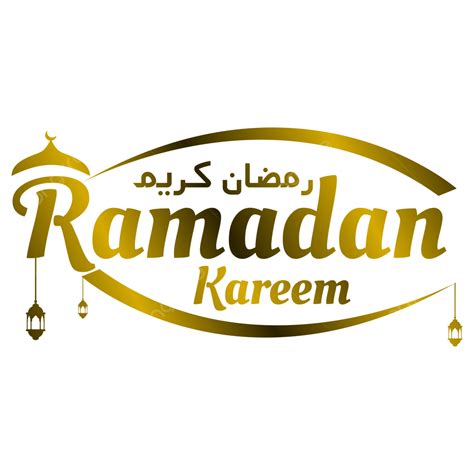 Letras Ramadan Kareem Y Caligrafía Sobre Degradado De Color Dorado Png