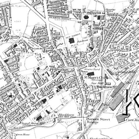 Old Map Of Blackburn