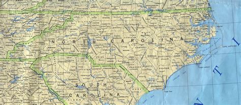 Detailed map of North Carolina state. North Carolina state detailed map