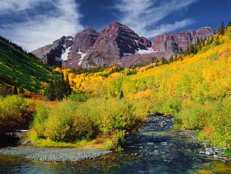 Panoramic View Of The Maroon Bells Peak By Ron Thomas