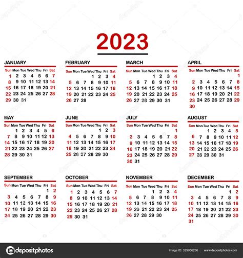 Calendario 2023 A 241 O Calendario 2023 Vector A 241 O Canstock Gambaran