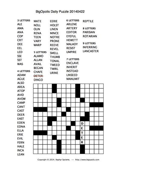Printable Fill In Crossword Puzzles Get Your Hands On Amazing Free