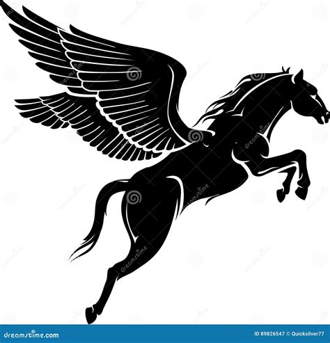 Voo Da Silhueta De Pegasus Ilustração Do Vetor Ilustração De Corpo