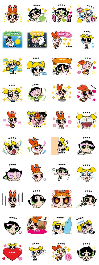 Line Official Stickers The Powerpuff Girls Custom Stickers