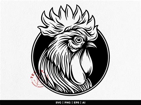 Rooster Svg Rooster Head Svg Rooster Logo Vector Rooster Etsy