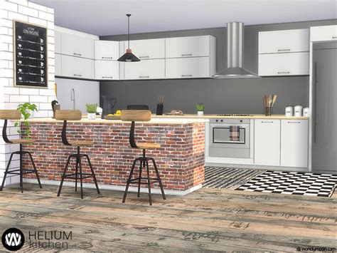 • the kichen cc stuff pack created by heyharrie and felixandre for the sims 4 is incredible. Helium Kitchen by wondymoon at TSR » Sims 4 Updates
