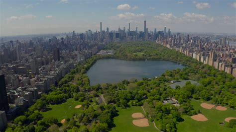 Central Park Aerial View Manhattan New York Stock Footage Sbv