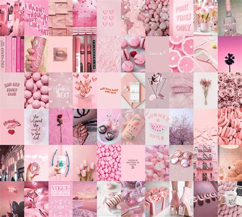 Light Pink Collage Wallpapers Wallpaper Cave