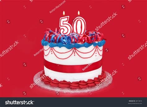 Powerpoint Template 50th Birthday Vibrant Red Background Lpikpih