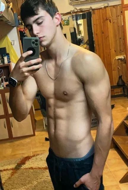 Shirtless Male Muscular Frat Jock Hunk Hot Dude Man Beefcake Photo X
