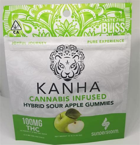 Kanha Sour Apple Gummies 100mg Thc Edibles Order Weed Online From Bay