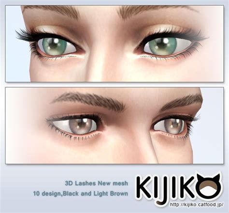 3d Lashes Curly Edition By Kijik Sims 4 Sims 3d Lashes