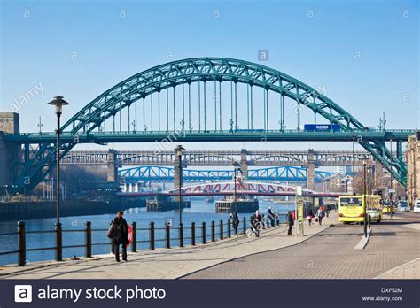 Newcastle Upon Tyne Skyline Gateshead Bridges Over River