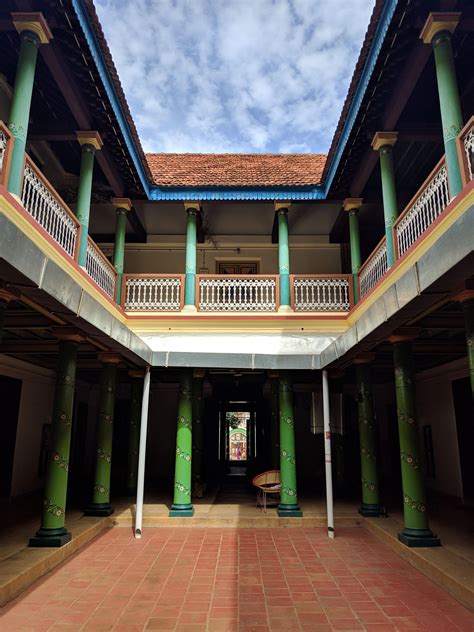 Courtyard Of One Of The Many Chettinad Houses Of Karaikudi Tamil Nadu