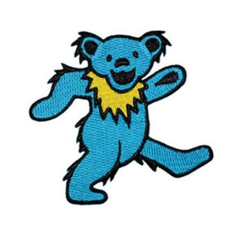 2 Inch Blue Grateful Dead Dancing Bear Embroidered Iron On Etsy Grateful Dead Bears