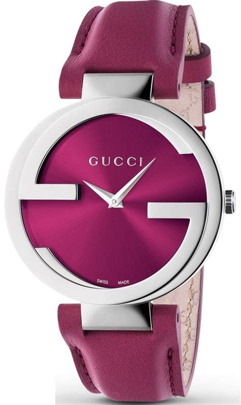 Gucci Ya133321 Interlocking G Pink Leather Ladies Watch 37mm