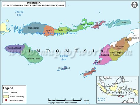 Map Of Nusa Tenggara Timur Ntt Province In Indonesia Country Map My