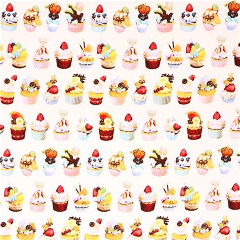 Off White Oxford Cupcake Fabric Cosmo Japan Sweets Modes4u