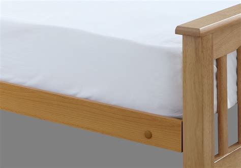 Sandra Wooden High Footend Bed Frame In Beech Sleepland Beds