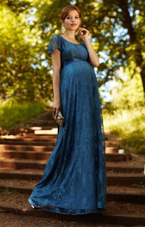 Elsa Maternity Gown Long Lagoon Blue Maternity Wedding Dresses