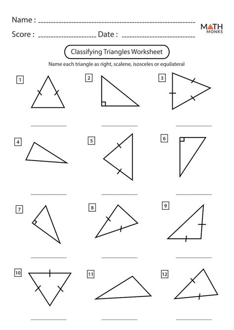 Angles In A Triangle Worksheets