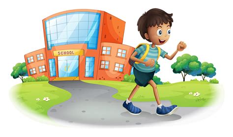 A Boy Going Home From School 360648 Vector Art At Vecteezy