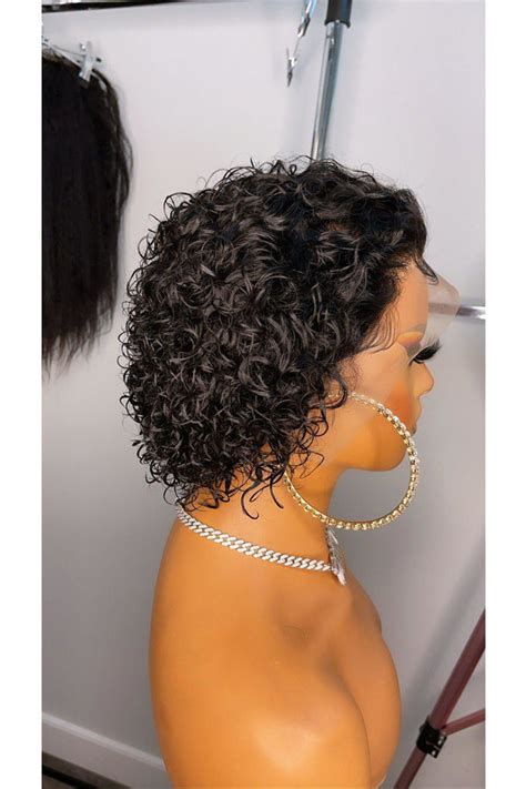 Glueless Pixie Cut Curly Lace Frontal Wig Jozelhair