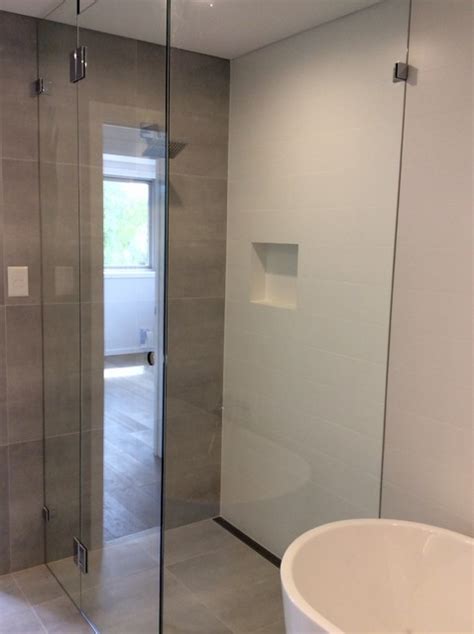 To Ceiling Frameless Shower Screen Contemporary Bathroom Sydney