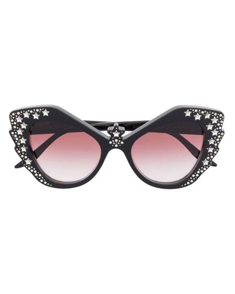 gucci hollywood forever cat eye sunglasses in black lyst canada