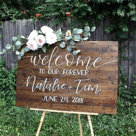 Wooden Wedding Welcome Signs Bridal Shower Painted On Etsy Wooden