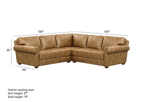 Richmond Three Piece Leather Sectional Ethan Allen