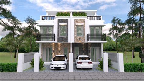 Home Design Plan 5x15m Duplex House With 3 Bedrooms Front Sam Phoas