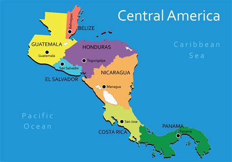 Physical Map Of Central America