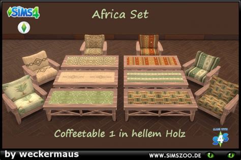 Blackys Sims 4 Zoo Zoo Africa Set 1 And Coffee Table1 By Weckermaus
