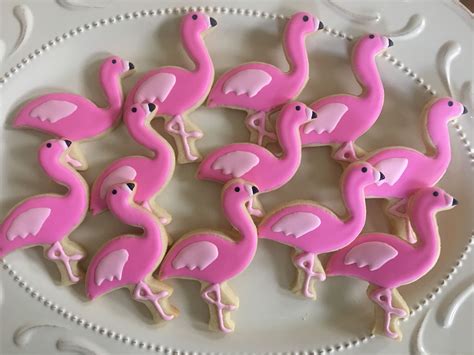 Pink Flamingos Cookies Summer Cookies Royal Icing Cookies Recipe Cupcake Cookies